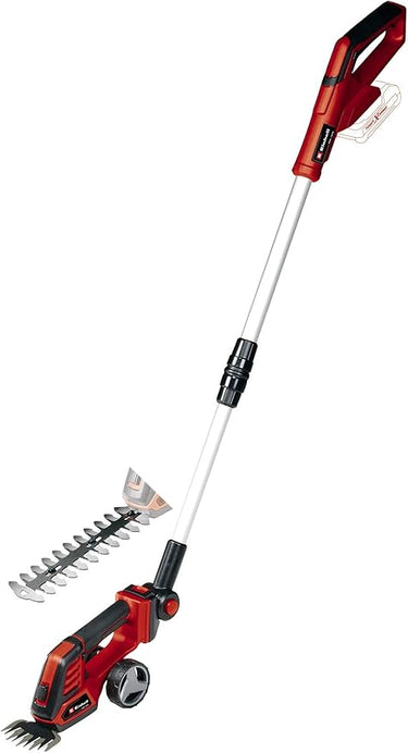 Einhell Li T-Solo Power X-Change - Tijeras para césped y arbustos (Li-Ion, 18 V, Mango telescópico, Hoja de Corte de 100 mm, 200 mm, sin batería ni Cargador)